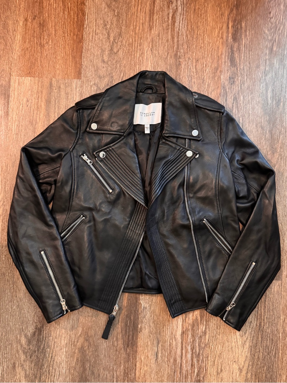 Derek Lam Crosby 10 Black Leather Moto Jacket